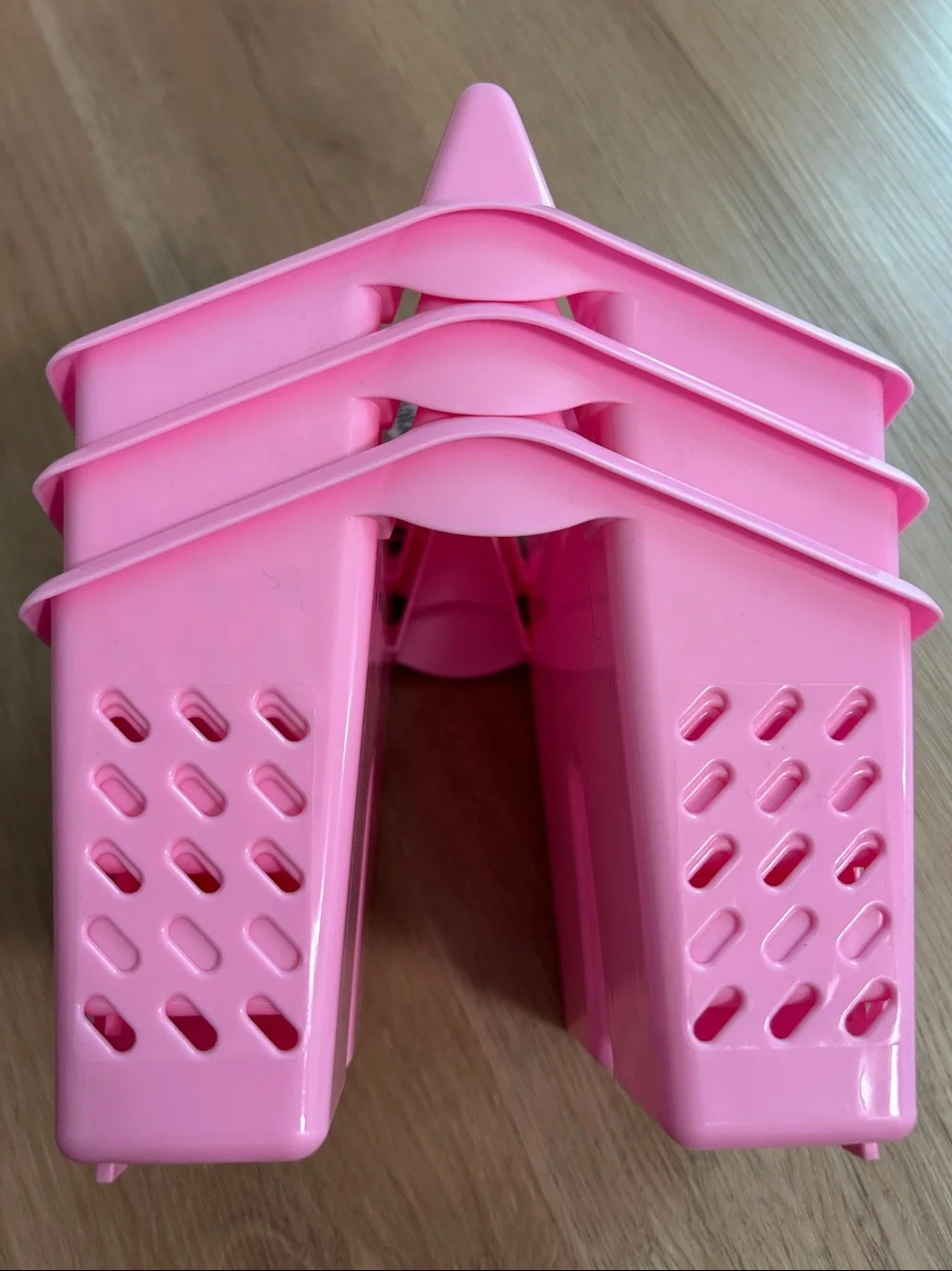 3 Pack Pink Plastic Storage Tote Caddy Organizer with Handle-4 Section Container